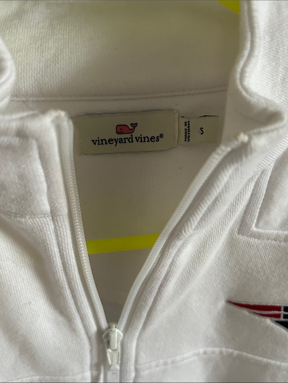 Vineyard Vines Kids White New England Patriots Quarter-Zip Pullover women’s s - Picture 2 of 5